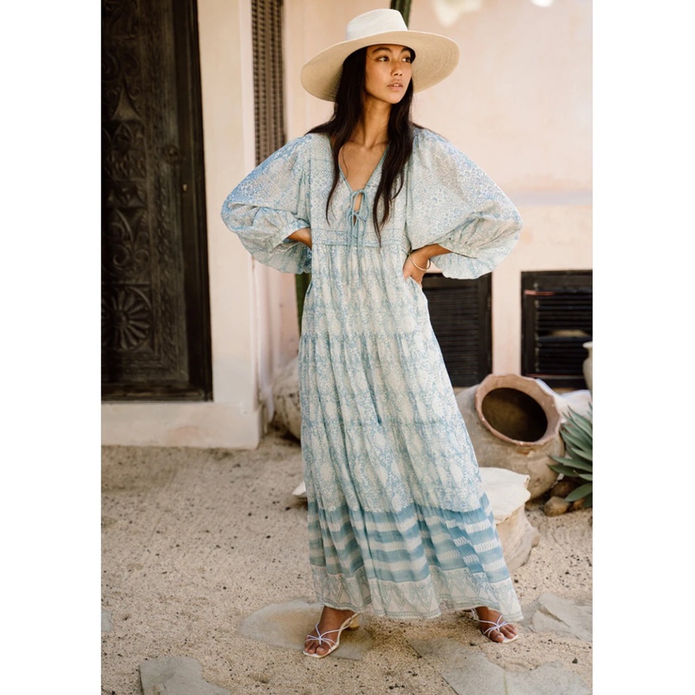 Daughters of India jasmine dress, sea mist